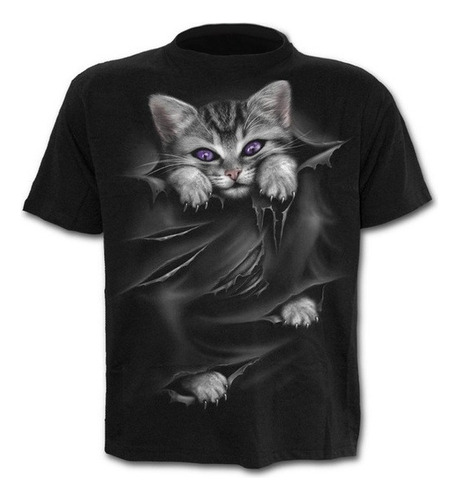 Super Lindo 3d Gato Impreso Fresco Trajes Unisex Tops T-shir