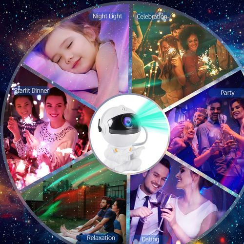Lámpara Led Proyector Astronaut Star Galaxy Lamp