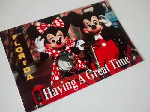 Tarjeta Postal Disney Usa Usada Decada 90 Con Estampillas