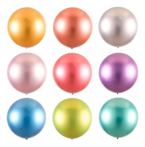 Globos Grandes 18 Pulgadas Chrome X 10 Unidades 