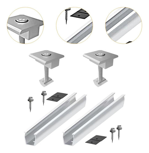 Panel Solar U Montaje Soporte De Aluminio Soporte 2 Piezas