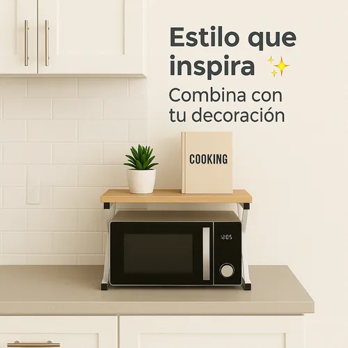 Estante organizador en uso