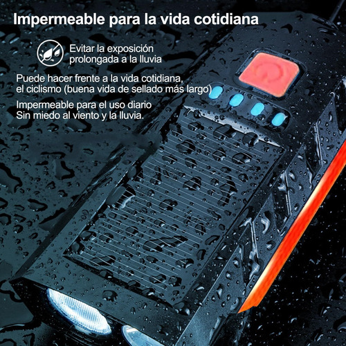 2 En 1 Luces Para Bicicleta, Linterna Solar Recargable Usb