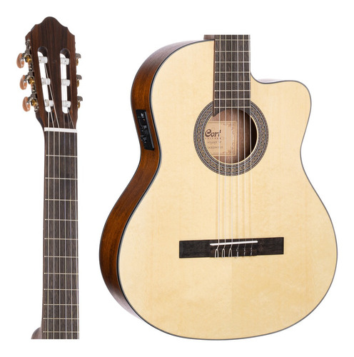 Violão Cort Ac 120 Ce Op Eletro Acústico Nylon Natural