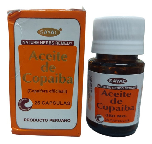 Aceite De Copaiba Capsulas(25 Unidades Cada Frasco) 