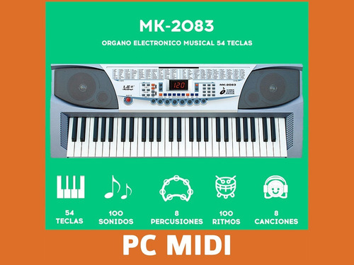 Teclado musical Meike MK-2083 54 teclas blanco 9V