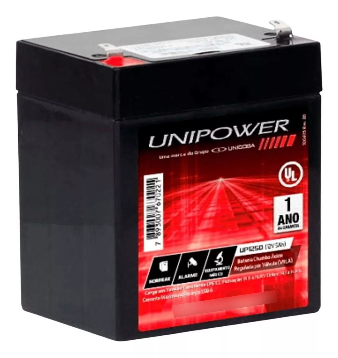 Segunda imagem para pesquisa de bateria unipower up1250 12v 5ah
