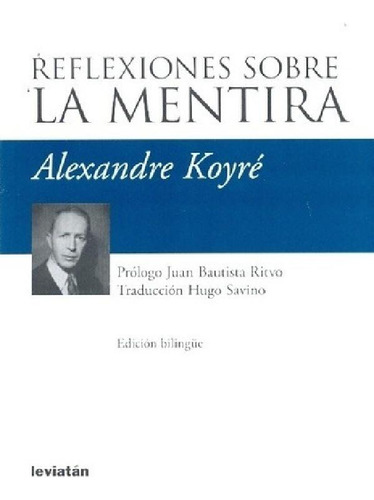 Libro - Reflexiones Sobre La Mentira - Alexandre Koyre