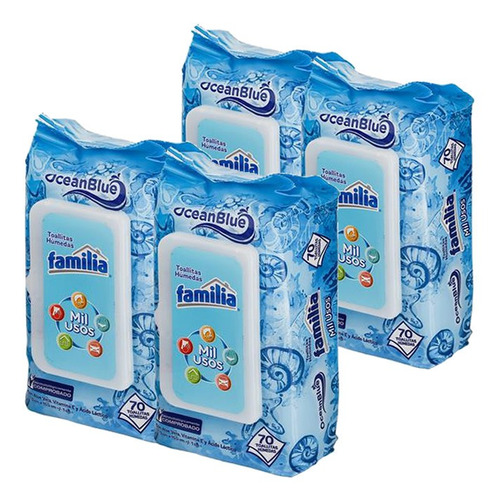 Toallas Humedas Familia 70 X 4 Ocea - Unidad a $144