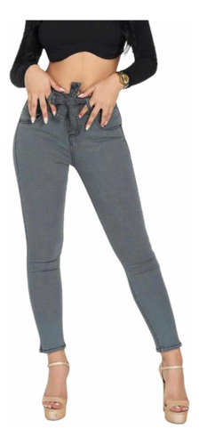 Jeans Mujer Grisáceo Lazo 