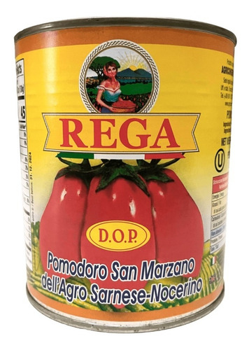 Tomate Pelado San Marzano Rega 800g Lata