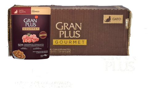 Caixa Ração Úmida Granplus Sachê Frango 85g Gato Filhote