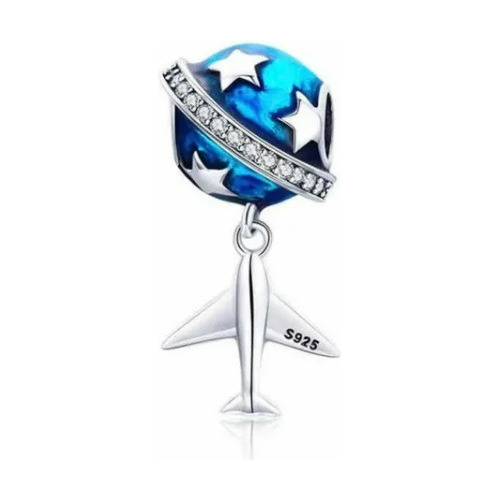 Charm Dije Plata 925 Avion Y Planeta