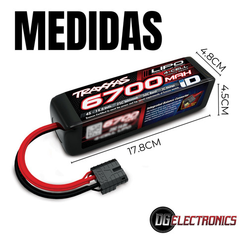 Batería Lipo Traxxas 4s 14.8v 6700mah 25c Maxx Xmaxx Xrt Udr