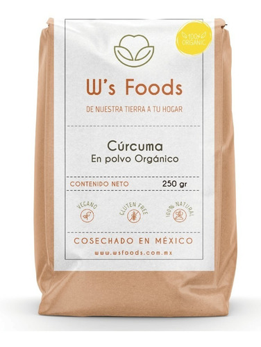 Cúrcuma Orgánica En Polvo Calidad Premium 100% Natural 250gr