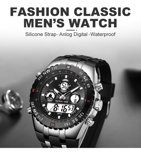 Reloj Digital Analógico De Cuarzo Goldenhour Para Hombre