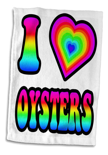Toalla De 3d Rose Groovy Hippie Rainbow I Heart Love Oysters