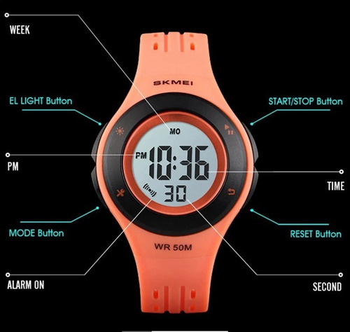 Imagen 3 de 5 de Reloj Digital De Niño Deportivo Sumergible Con Luz Clicshop