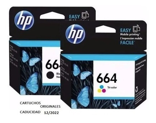 Imagen 1 de 2 de Cartucho Tinta Original Hp 664 Dual Pack Negro Y Color