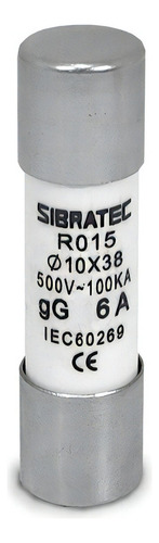 Kit 10 Fusível Cartucho Porcelana 10x38 Gl/gg Retardado 6a
