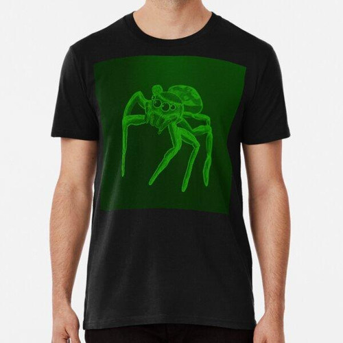 Remera Jumping Spider Drawing V20 (green 2) Algodon Premium