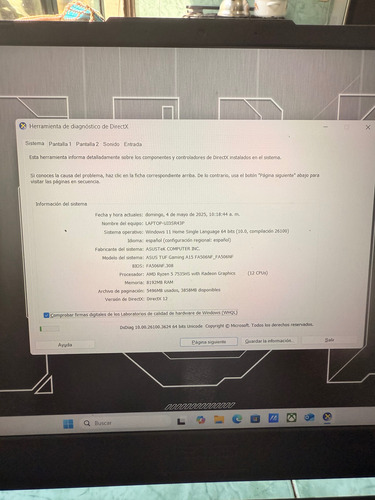 Asus Tuf Gaming A15 / 15.6' / Ryzen 5 Usado Negro (Usado)