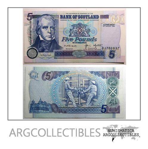 Escocia Billete 5 Pounds Año 1998 Pick 119 Unc Sin Circular