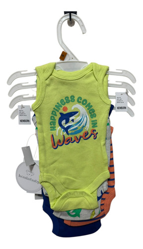 Conjunto Pañaleros Bebe Rn Koalababy Set 4 Pzas Amarillo Gris Naranja Azul Rn