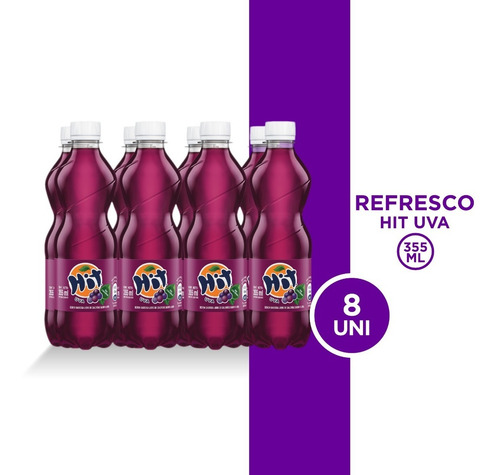 Refresco Hit Uva Pet 355ml 8 Unidades