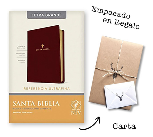 Biblia Ntv Edicion De Referencia Letra Grande Cafe Oscuro