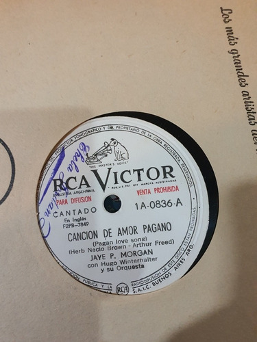 Disco De Pasta-lote 5 Rca Victor-557-los Temas En Las Fotos