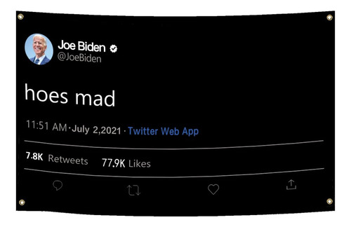 Tapiz Poliester Para Tweet Joe Biden 3 X 5 Pie Impresion Hd