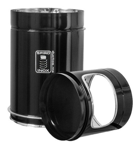 Spiro Inox Bote Para Basura Acero Inox Negro 20x48cm/10lts.