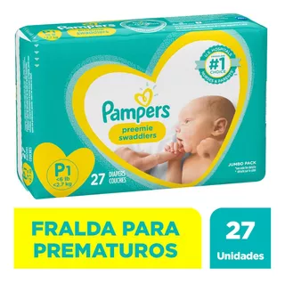 Fralda Pampers Prematuro Preemie Swaddlers Jumbo 27 Unidades