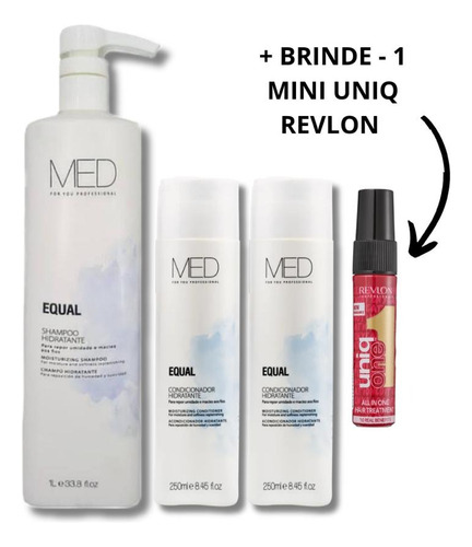 Med For You Equal Shampoo 1 L + 2 Condicionador 250ml + Brd!