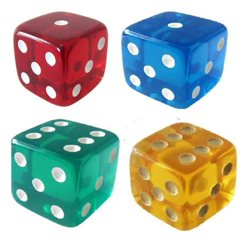 4 Dados Coloridos De 16 M P/ Jogos De Tabuleiros Ludo 