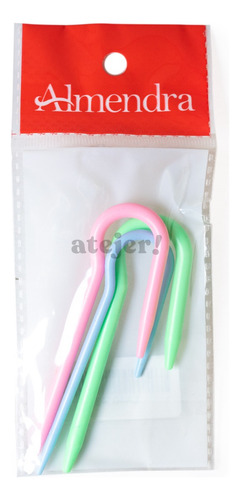 Imagen 5 de 6 de Agujas Curvas Plásticas Almendra Set X 3 Unidades