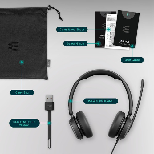 Auriculares Con Cable Epos Impact 860t Anc Con Micrófono