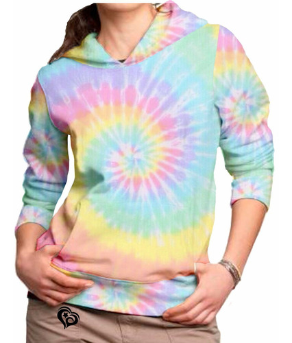 Moletom Tie Dye Feminina Blusa Roupas Abrigo Tai Dai Est 2