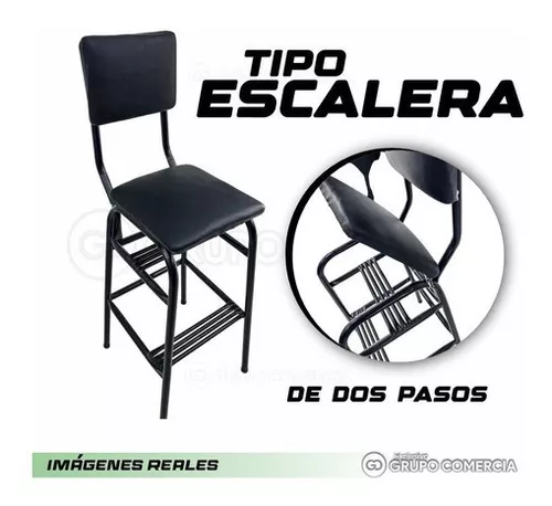 Silla Butaco Escalera Dos Pasos Doble Uso Cómoda Espaldar