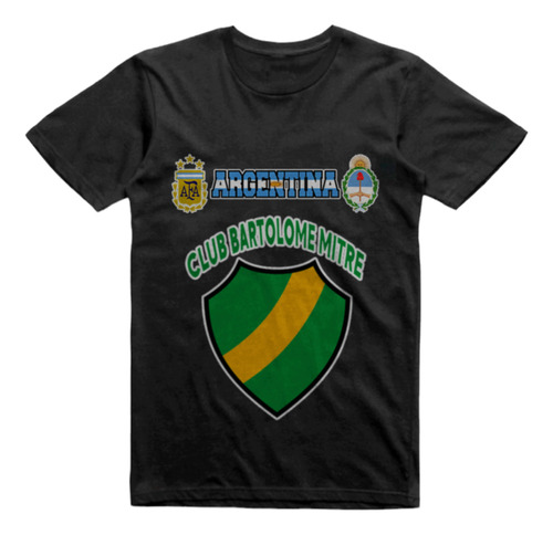 Remera Algodon Negra Club Bartolome Mitre Colonia Dora