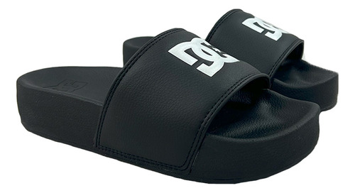 Sandalia Dc Shoes Slide Plataforma Negro Blanco Mujer