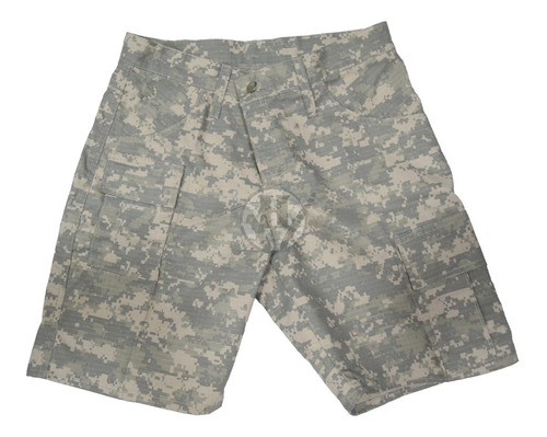 Bermuda Tactica Cargo Rip Stop Acu Digital Camo Tela Brasil