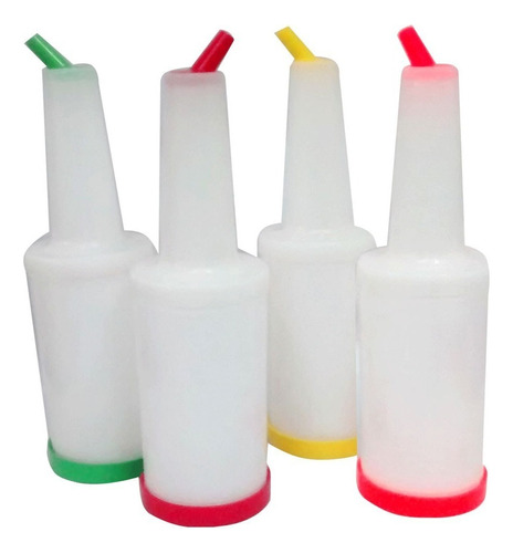 Set 4 Bidones De Pulpa Botellon Tanque Para Barman 1 Litro.