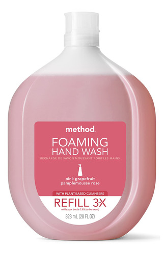 Método De Recarga De Jabón De Manos Con Pomelo Rosa, 828 Ml,