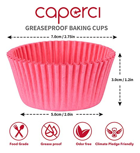 Moldes Para Magdalenas Caperci Standard, Color Rosa, 500 Uni