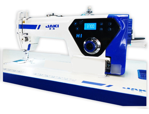 Máquina de coser industrial Recta Jaki H1-Q blanca y azul 220V