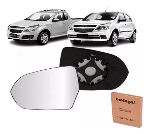 Lente Com Base Retrovisor Agile 09/14 Montana 11/21 Metagal