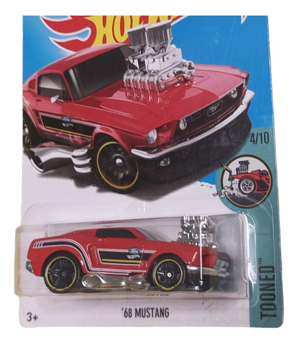 Hot Wheels Ford Mustang Tooned '68 Rojo Eléctrico 