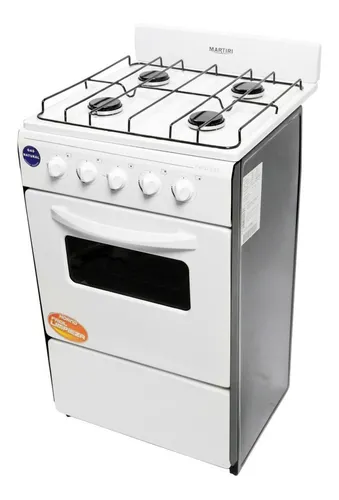 Cocina Martiri New Lujo A Gas 4 Hornallas N794h Blanca 3 Cts